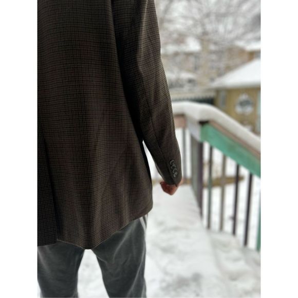 Nautica sports jacket suit plaid brown size 44R fully lined - Picture 16 of 16
